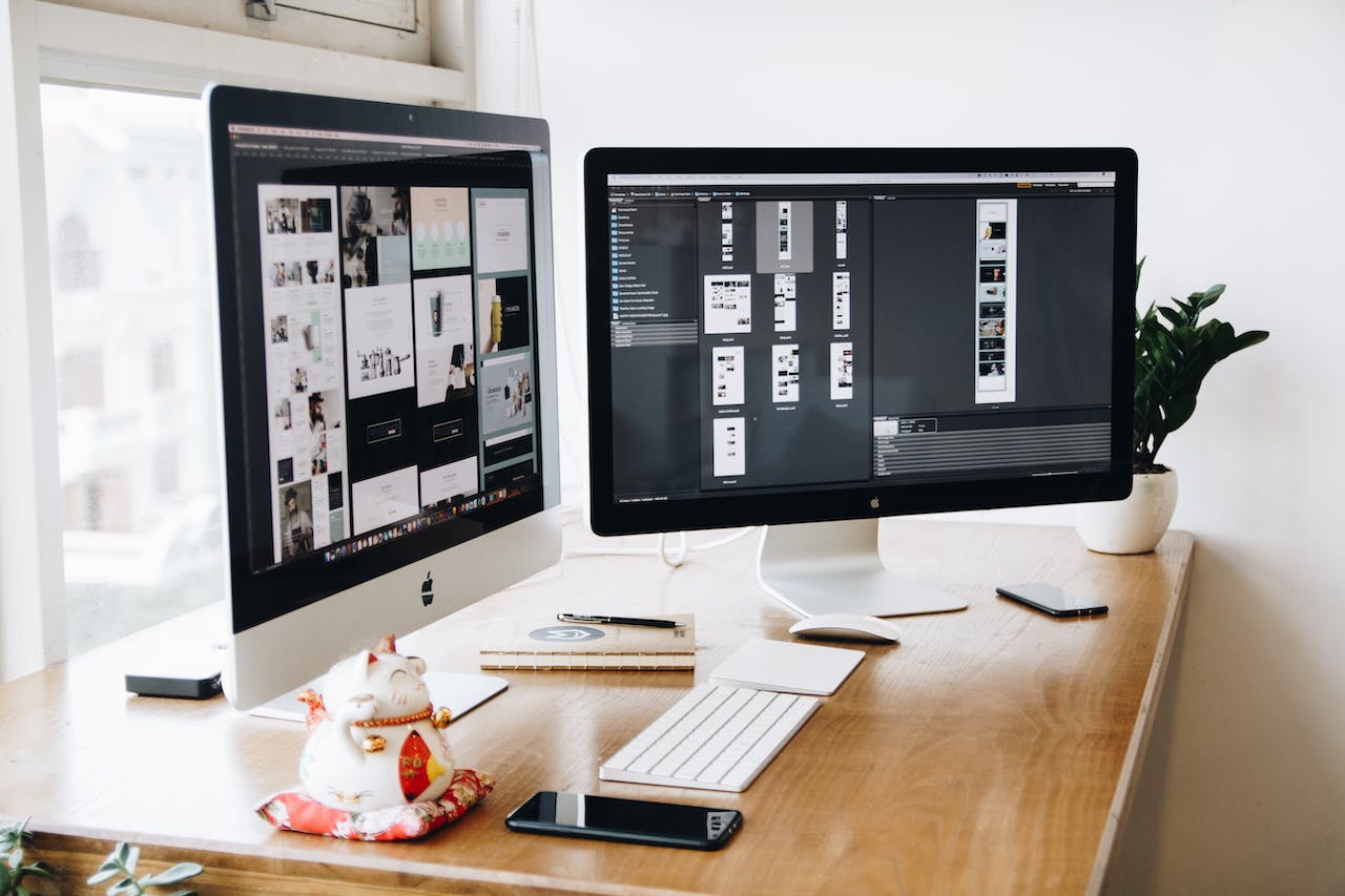 Futuristic website design concept with AI elements.
